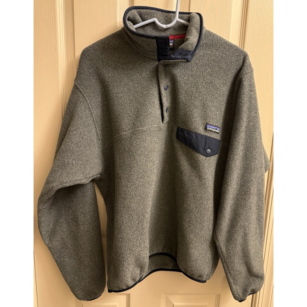 Patagonia Snap T Fleece Synchilla Gray Pullover Sweater Jacket Men's Size Small
